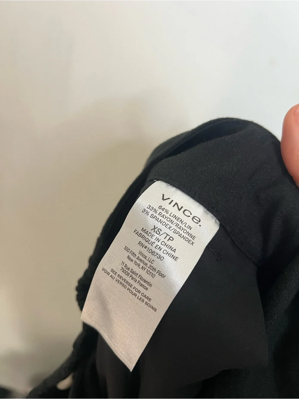 Vince Linen Blend Black Wide-Leg Pants - Women size xsmall
